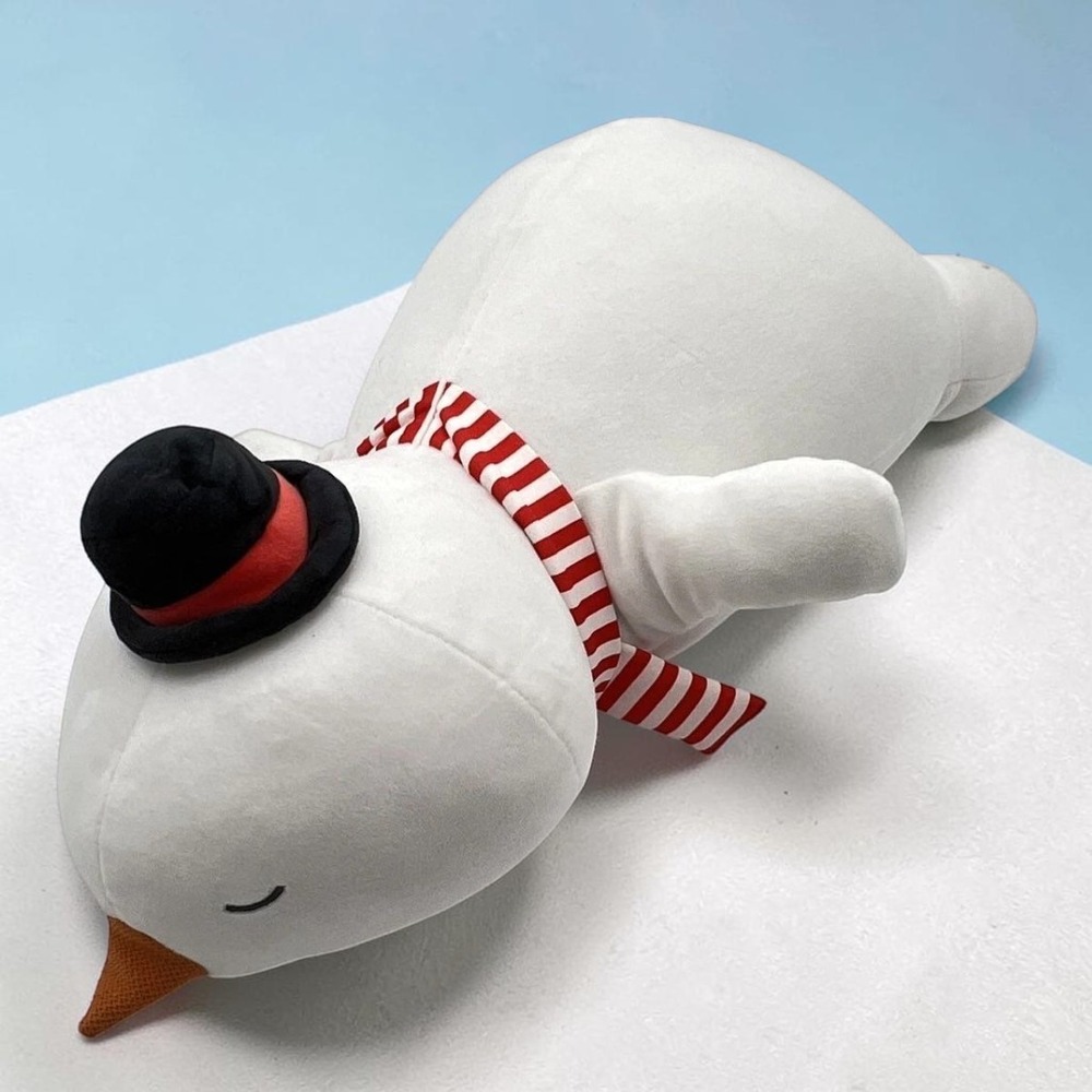 Pillowfort Weighted Plush Snowman Christmas Holiday Pillow Top hat red scarf